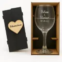 Copa Vino Con Cofre Grabado Laser Souvenir