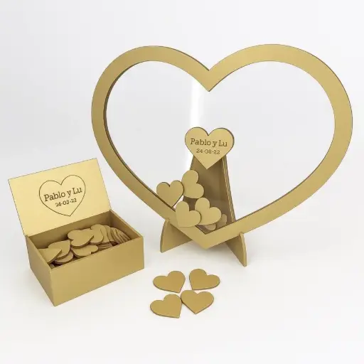 Cuadro De Firmas Forma Corazón Color Blanco